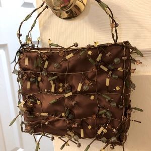 Womens wire frame and bead purse